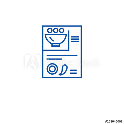 500x500 Recipe Card Line Concept Icon Recipe Card Flat Vector Website