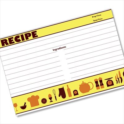 400x400 Yellow Recipe Cards Set Retro Icon Yellow Order Online