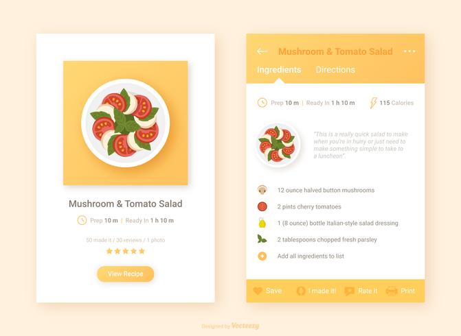 Recipe Ui Design With Food App Icon Vector 671x490 Recipe Ui Design With Food App Icon Vector