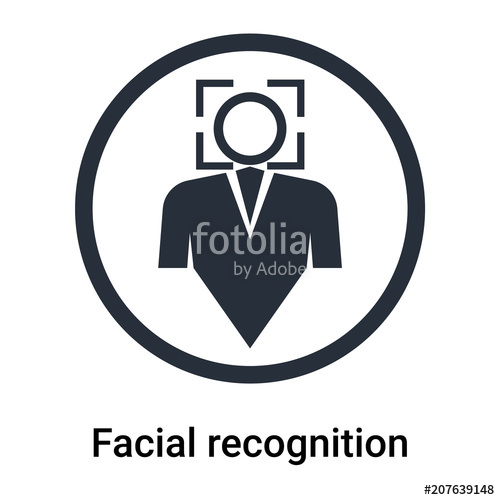 500x500 Facial Recognition Icon Vector Sign And Symbol Isolated On White