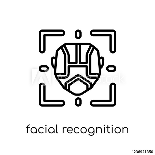 500x500 Facial Recognition Icon Trendy Modern Flat Linear Vector Facial