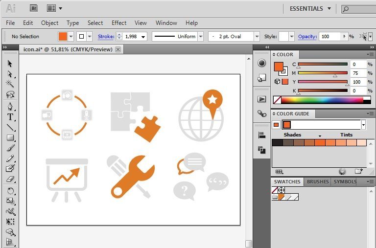 768x507 Icon Design Tutorial Recoloring Vector Icons In Illustrator