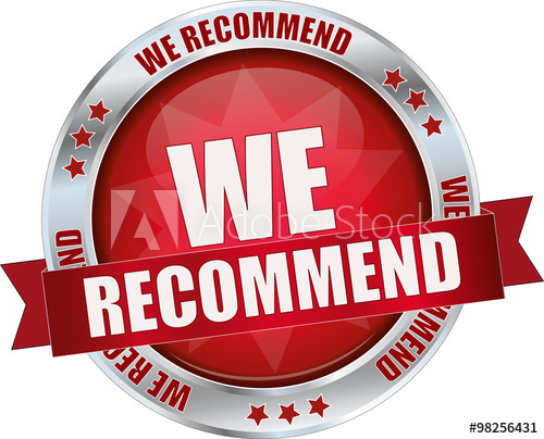 500x404 We Recommend Realistic Modern Round Glossy Vector