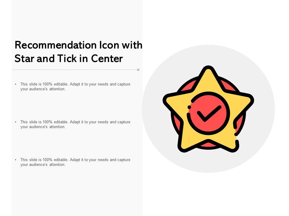 960x720 Recommendation Icon With Star And Tick In Center Template
