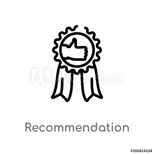 500x500 Outline Recommendation Vector Icon Isolated Black Simple Line