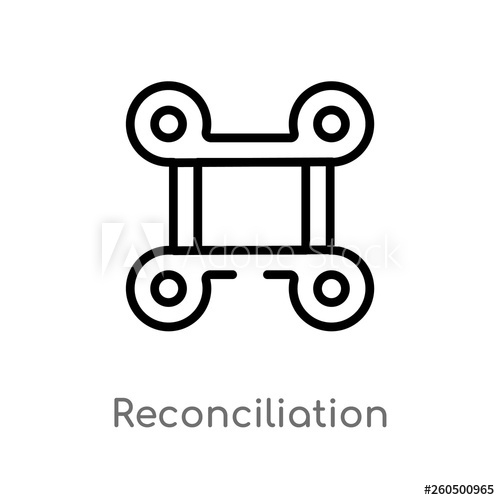 500x500 Outline Reconciliation Vector Icon Isolated Black Simple Line