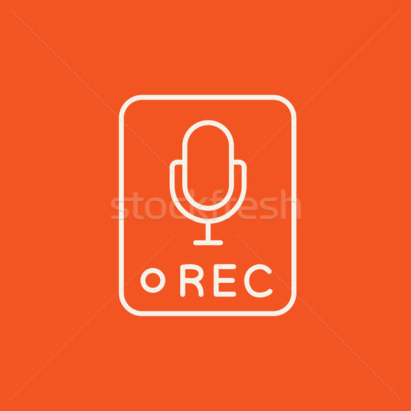 600x600 Record Button Line Icon Vector Illustration Andrei Krauchuk