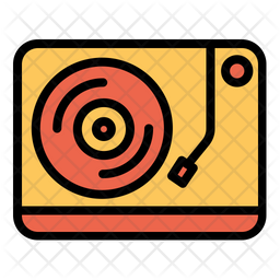 256x256 Record Player Icon Of Colored Outline Style