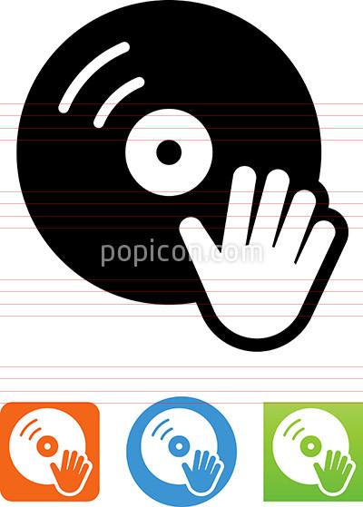 400x559 Dj Turntable Record Player With Hand Icon
