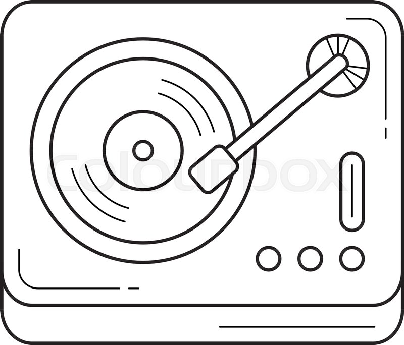 800x684 Vinyl Record Player Vector Line Icon Stock Vector Colourbox