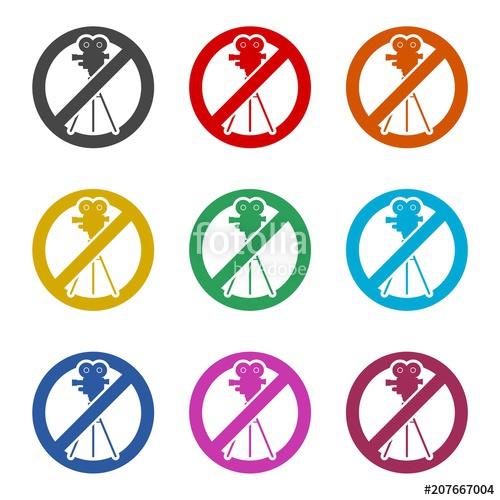 No Record Video Icon, No Shoot Video Sign, Color Icons Set Stock 500x500 No Record Video Icon, No Shoot Video Sign, Color Icons Set Stock