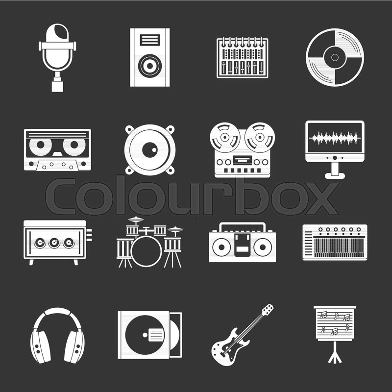 800x800 Recording Studio Items Icons Set Stock Vector Colourbox