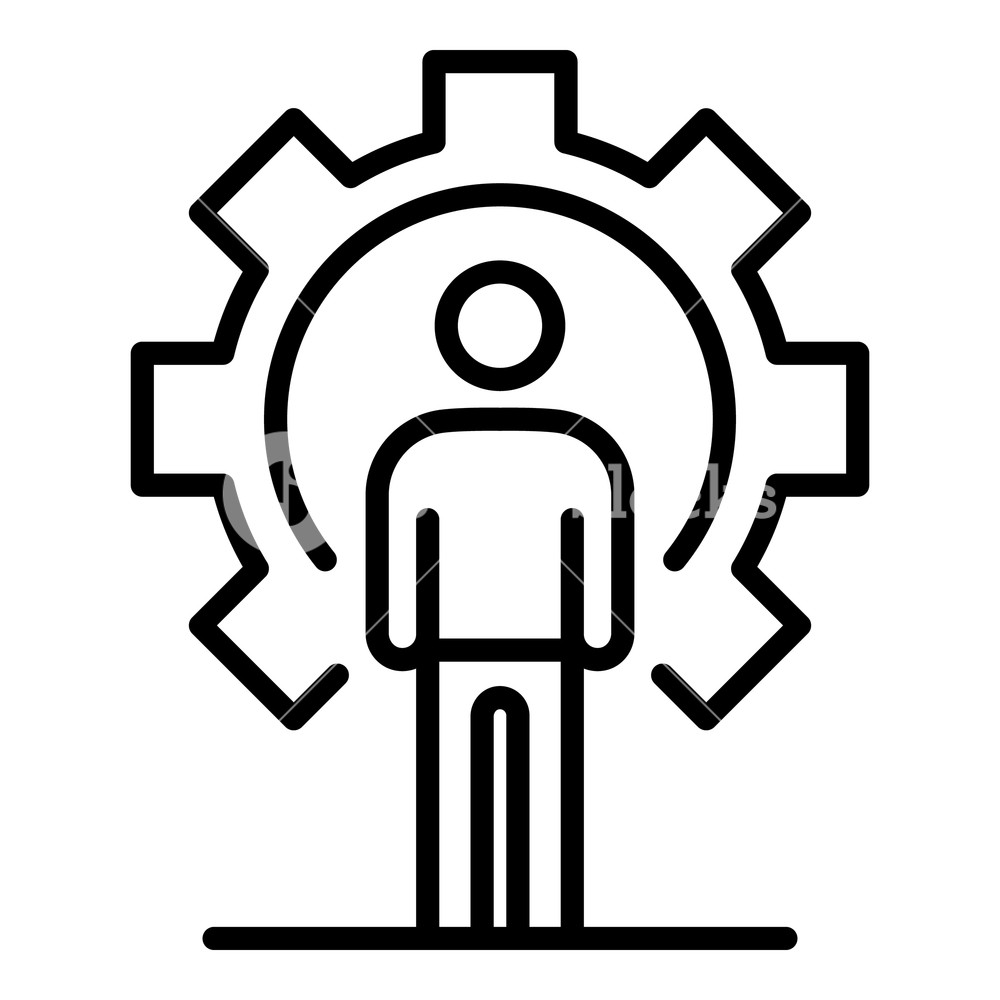 1000x1000 Gear Man Recruitment Icon Outline Gear Man Recruitment Vector