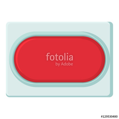 500x500 Red Rectangular Button Icon Cartoon Illustration Of Red