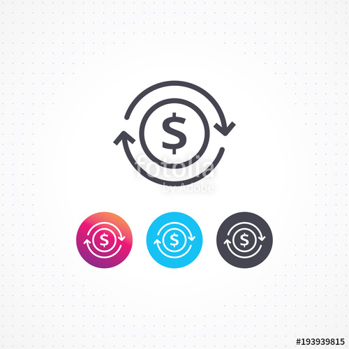 500x500 Vector Currency Circulate Icon Automatic Recurring Payments