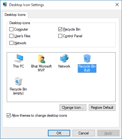 400x455 How To Change The Default Recycle Bn In Windows