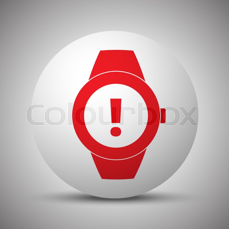 800x800 Red Time Alert Icon On White Sphere Stock Vector Colourbox