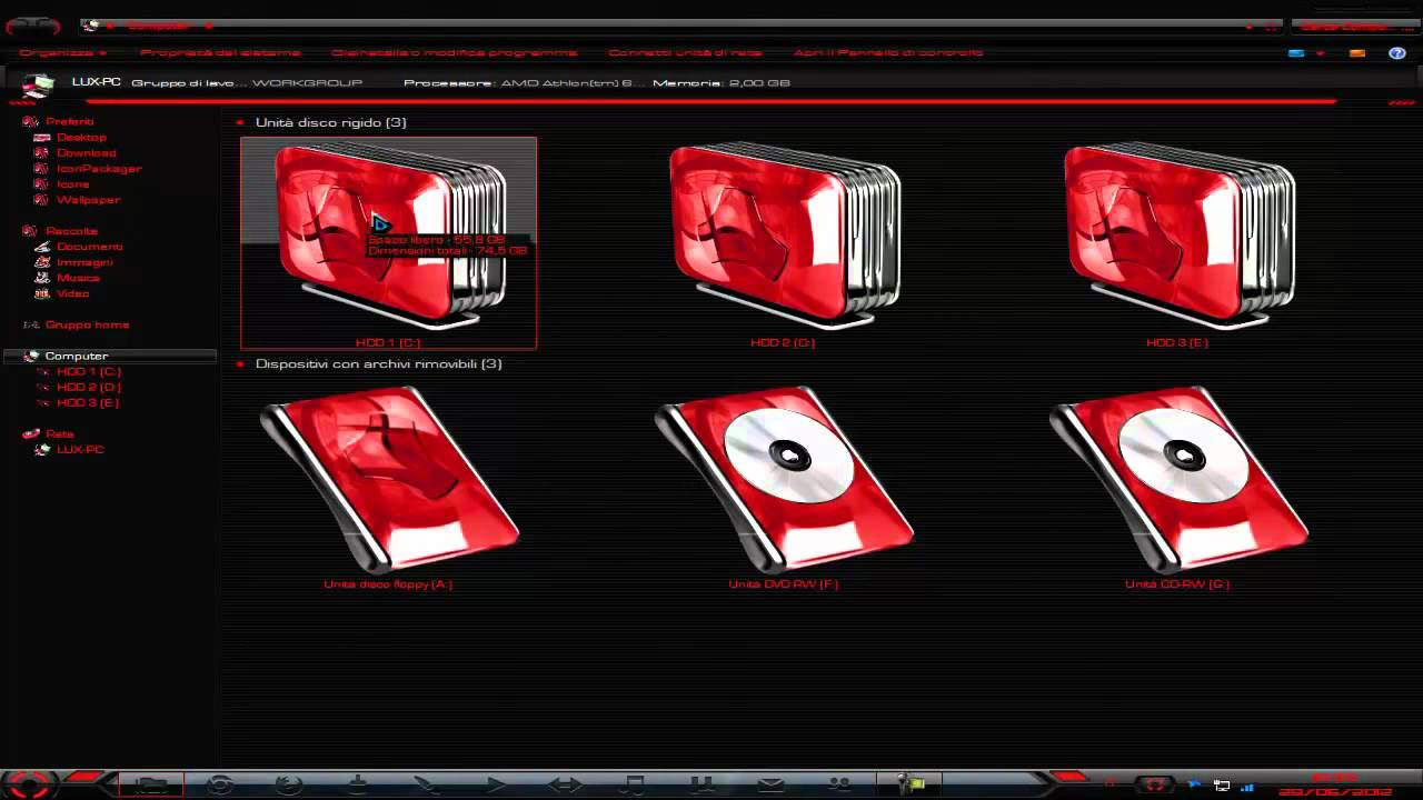 1280x720 Hud Red Theme + Alienware Red Icons