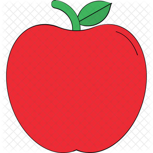 512x512 Red Apple Icon Of Colored Outline Style