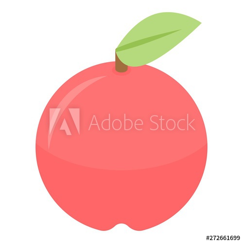 500x500 Red Apple Icon Isometric Of Red Apple Vector Icon For Web Design