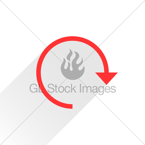 500x500 Flat Red Arrow Icon Reset Sign On White Background Gl Stock Images
