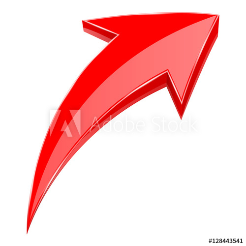 500x500 Red Arrow Shiny Up Rising Icon