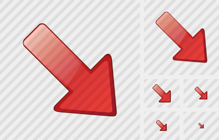 432x276 Arrow Right Down Red Icon Vista Artistic Professional Stock Icon