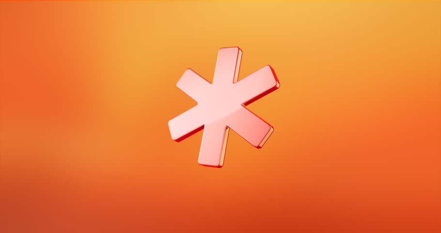 Animated Asterisk Red Icon Stock Footage Video 910x480 Animated Asterisk Red Icon Stock Footage Video