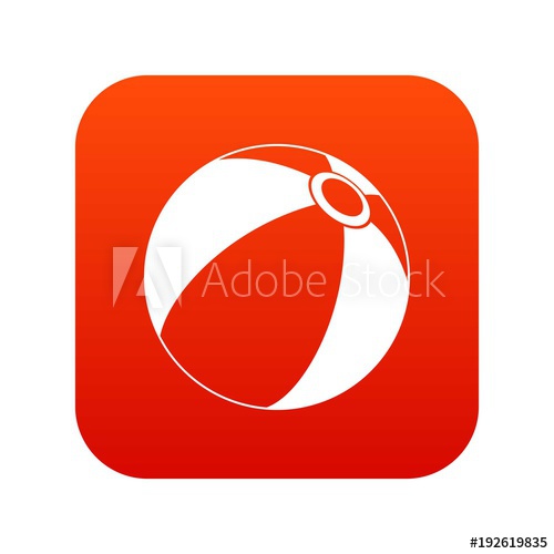 500x500 Beach Ball Icon Digital Red