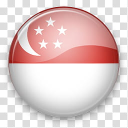 256x256 Asia Win, White And Red Flag Ball Icon Transparent Background Png