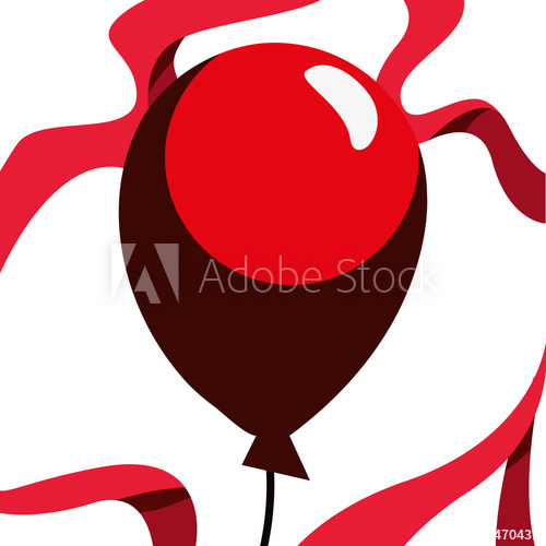 500x500 Red Balloon Ribbon Icon