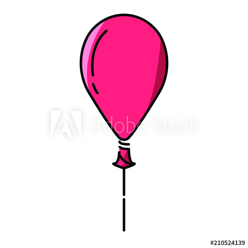 500x500 Red Balloon Vector Icon Flat Style Isolated On White Background
