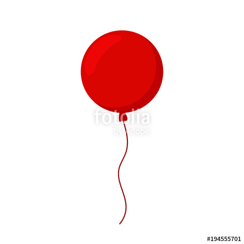 500x500 Balloon Isolated Icon On White Background Big Round Red Balloon