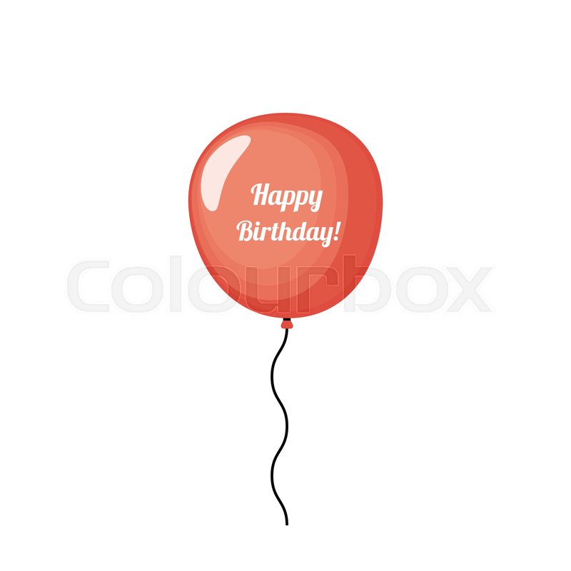 800x800 Birthday Balloon Red Balloon Flat Stock Vector Colourbox