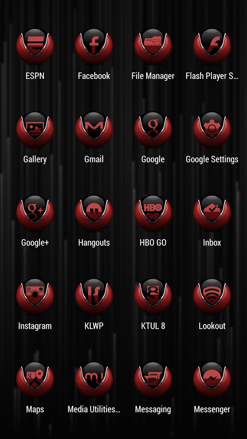 506x900 Download Coastal Black Red Icon Pack For Android Coastal