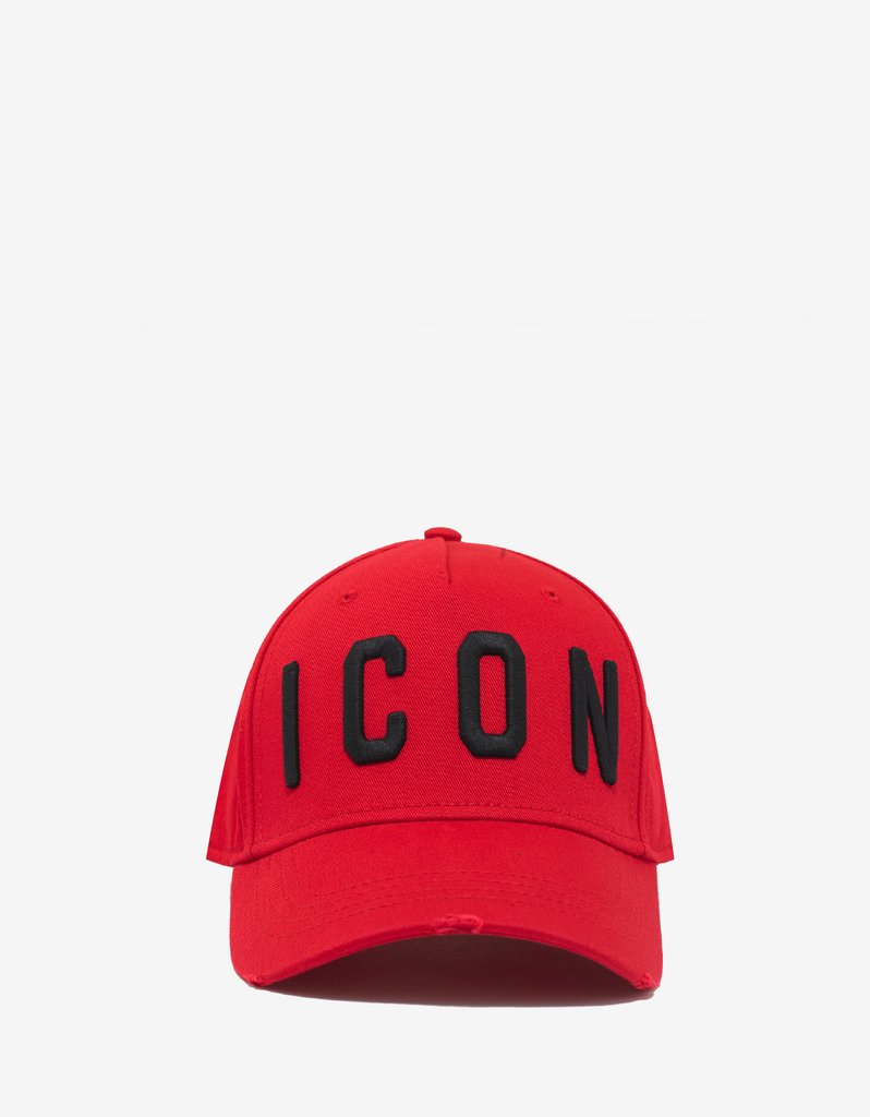 798x1024 Red Baseball Cap With Black Icon Logo