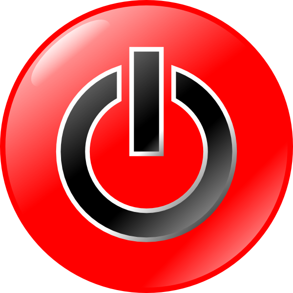 600x600 Red Black Power Button Symbol Icon
