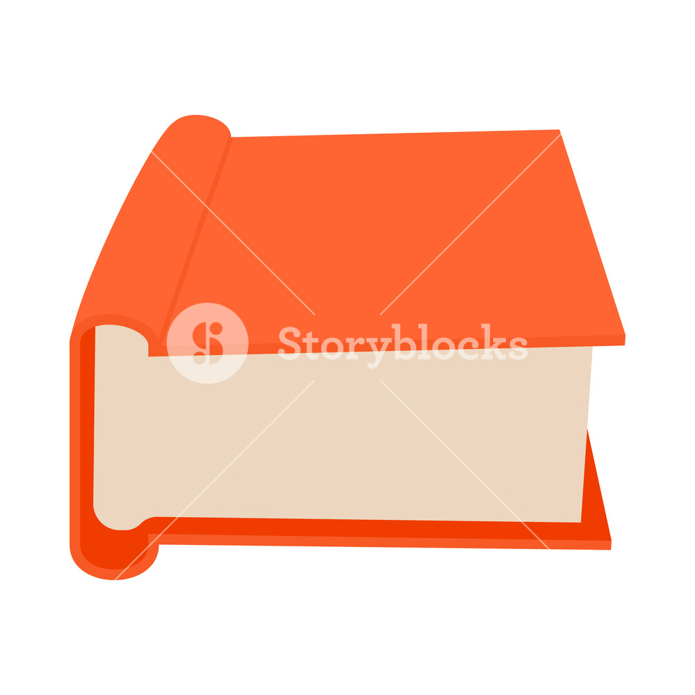 1000x1000 Closed Big Red Book Icon In Cartoon Style On A White Background