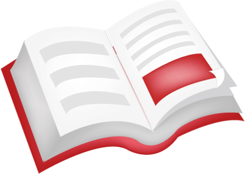 487x345 Book Open Icon Red