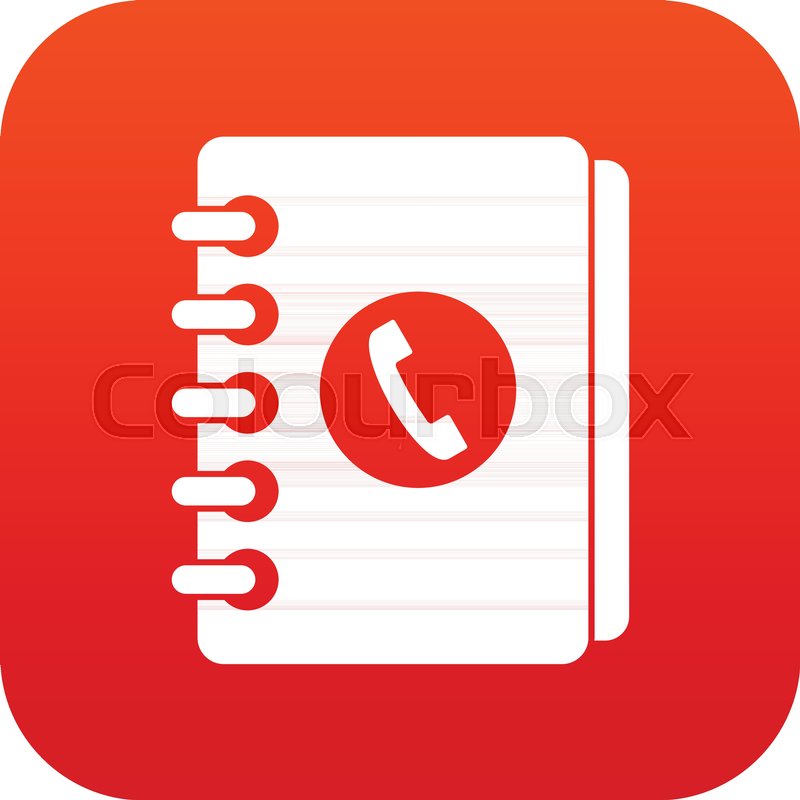 800x800 Address Book Icon Digital Red For Any Stock Vector Colourbox