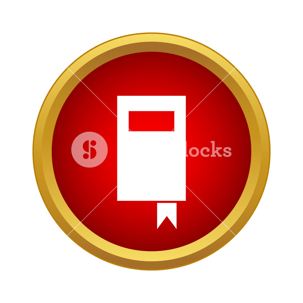 1000x1000 Book Icon In Simple Style In Red Circle Information And Training