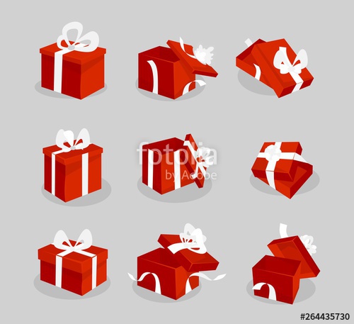 Red Gift Box Icon Set For Web, Games, Christmas Cards Etc Cartoon 500x457 Red Gift Box Icon Set For Web, Games, Christmas Cards Etc Cartoon