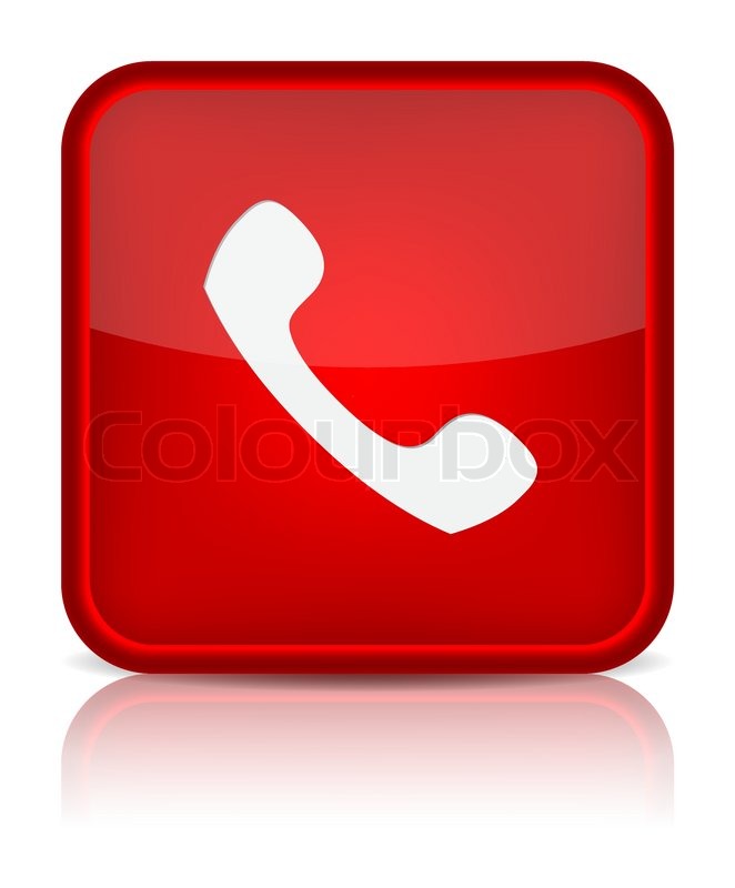 662x800 Phone Icon On Red Button Stock Vector Colourbox