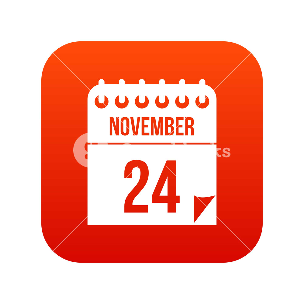 1000x1000 November Calendar Icon Digital Red For Any Design Isolated