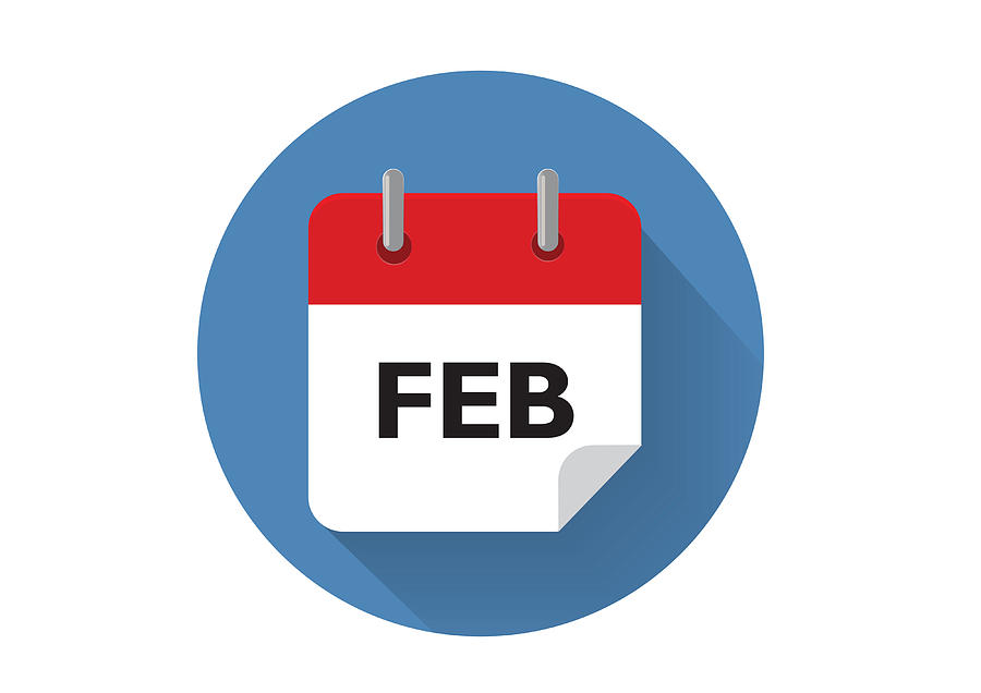 900x636 Red February Calendar Icon In Vector Format