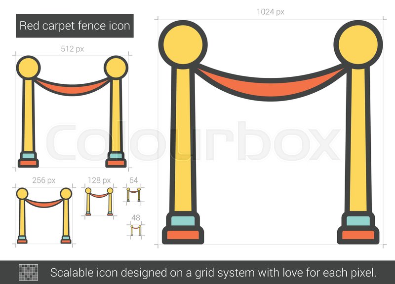 800x576 Red Carpet Fence Vector Line Icon Stock Vector Colourbox