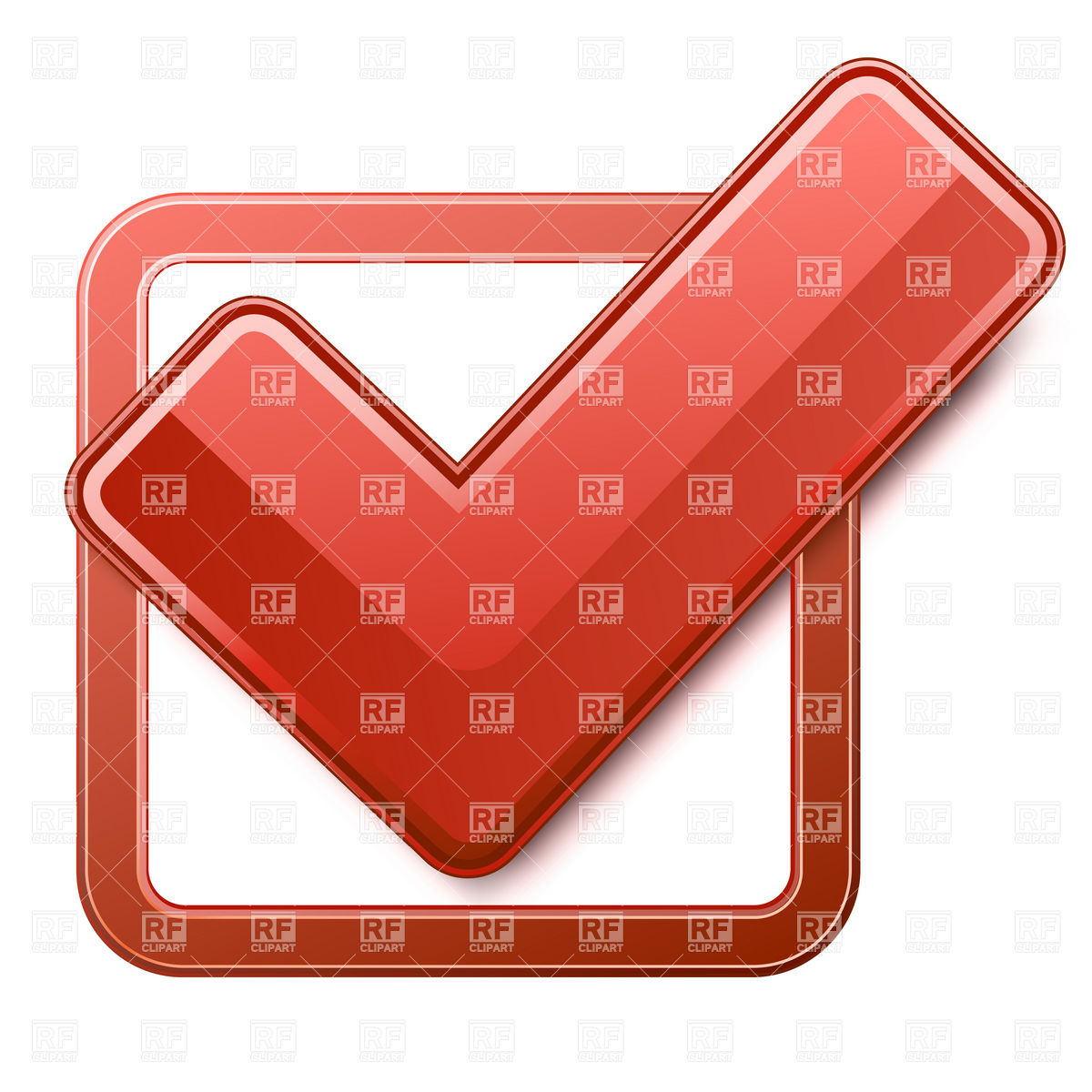 1200x1200 Red Check Box With Check Mark Vector Image Of Icons And Emblems