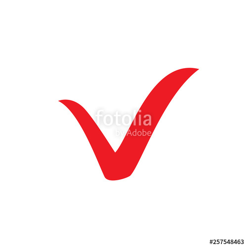 500x500 Red Check Mark Icon Tick Symbol, Tick Icon Stock Image