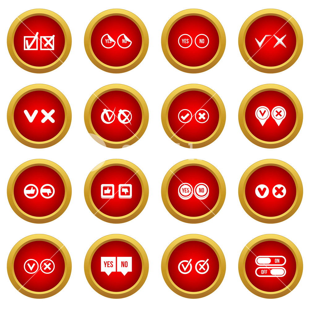 1000x1000 Check Mark Icon Red Circle Set Isolated On White Background