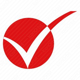 256x256 Circle Red Checkmark Icon
